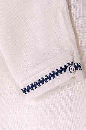 Вишиванка для хлопчиків,молочна,льон, розміри на ріст топ Київ