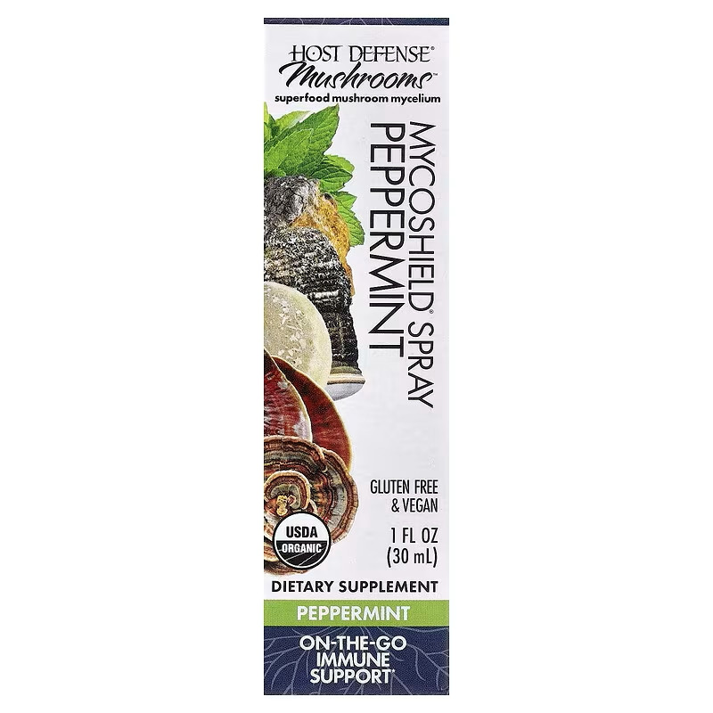 Спрей с мятой для иммунной поддержки Host Defense Mushrooms, MycoShield® Spray, Peppermint 30 ml Луцк - изображение 1