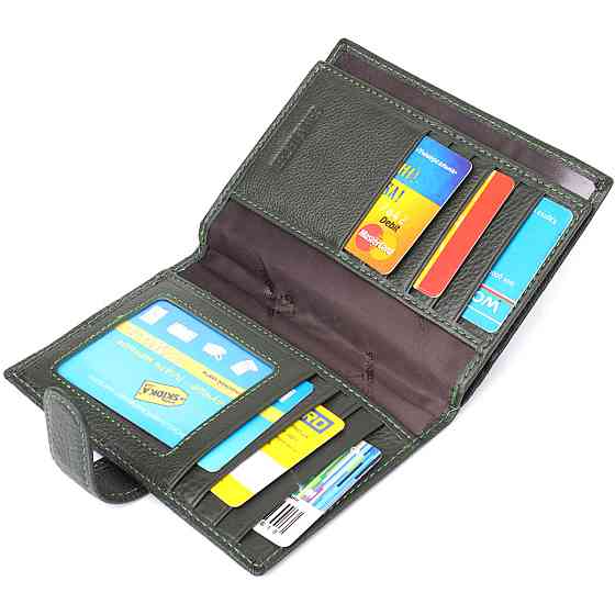 Оригинальная обложка на документы унисекс из натуральной кожи Зеленый (ST Leather) Киев