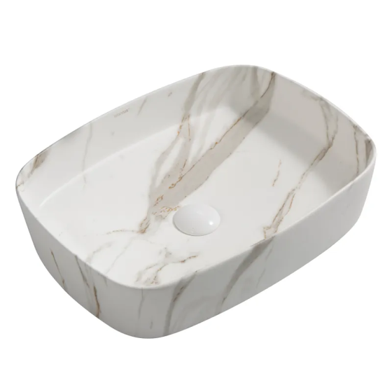 Раковина накладна Mixxus Premium BEVEL-0102 MARBLE 495х370х135mm   ( MP6519 ) 35031 Харьков