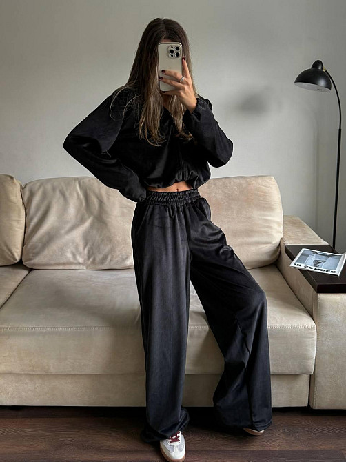 Женский стильный повседневный велюровый костюм велюр плюш Одесса - изображение 1