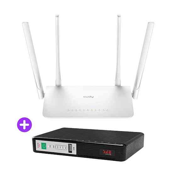 Комплект безперебійного зв’язку: WiFi 5 Mesh-маршрутизатор Cudy WR1300 + Mini UPS SKE POE-432N 8800mAh 5V/9V/12V/15V/24V/PoE, Киев