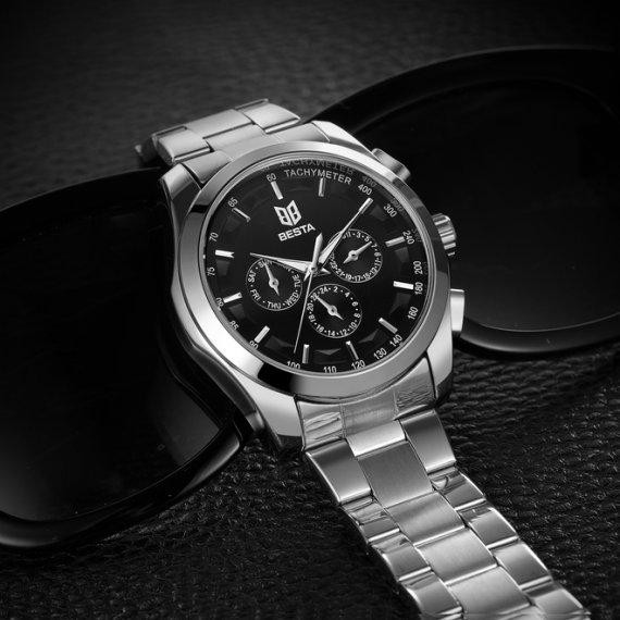 Годинник чоловічий механічний Besta Walker Elastic Black (2 ремінці) Вінниця - фото 4