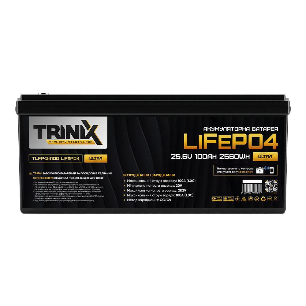 Акумуляторна батарея літій-залізо-фосфатна 25.6В 100А*год Trinix TLFP-24100 Ultra LiFePO4 з Bluetooth (Black) (44-00087) Київ - фото 18