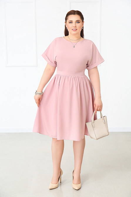 Женское платье миди Валенсия батал 52, Фрезовый Киев - изображение 1