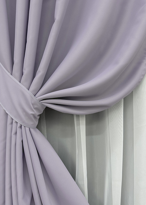 Комплект готовых штор VR-Textil Блэкаут Midnight № 1227ш Лавандовый 150х290 см 2 шт (33-0065) Киев - изображение 5