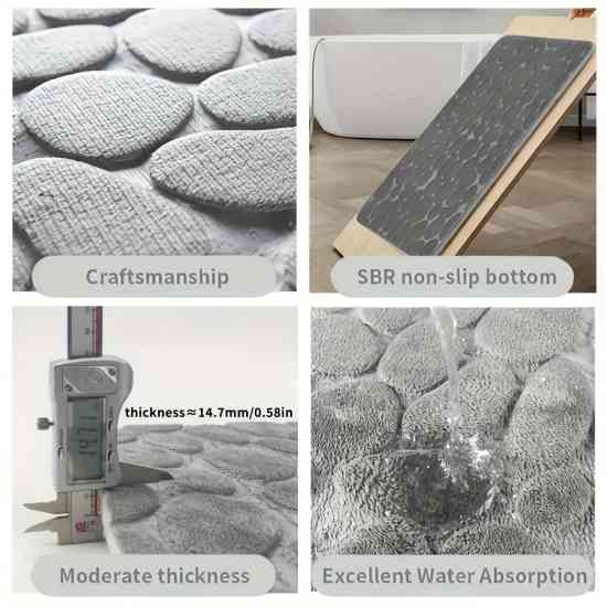 Набір килимків у ванну кімнату Камушки 2 шт Gray 80см Вінниця