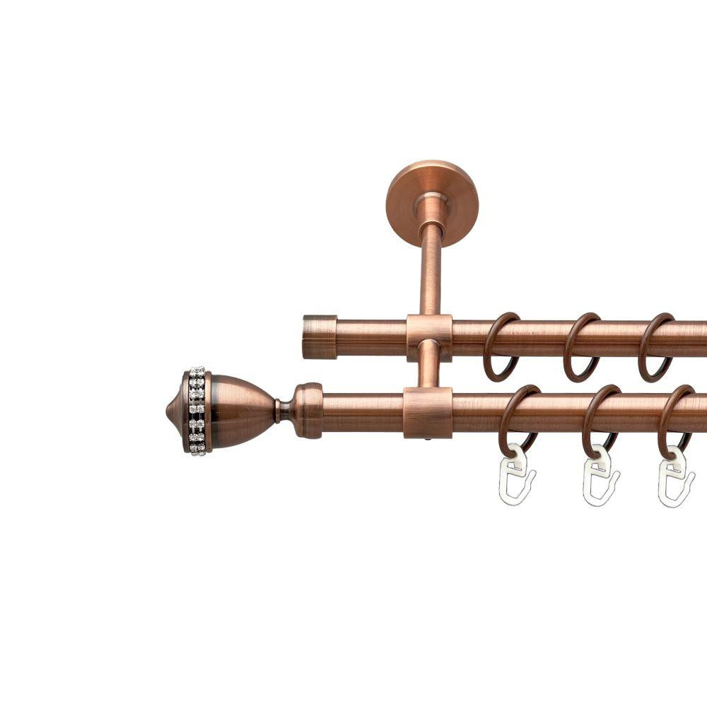 Карниз Orvit Етернія металевий дворядний закритий гладка труба кільце металеве Мідь 16\16 мм 160 см (00-00019833) Львів - фото 1