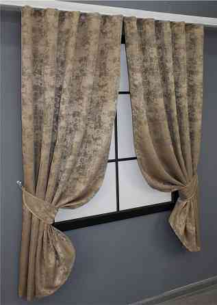 Комплект коротких штор VR-Textil Жакард Sultan YL № 1207ш Капучино 130х160 см 2 шт (39-157) Київ
