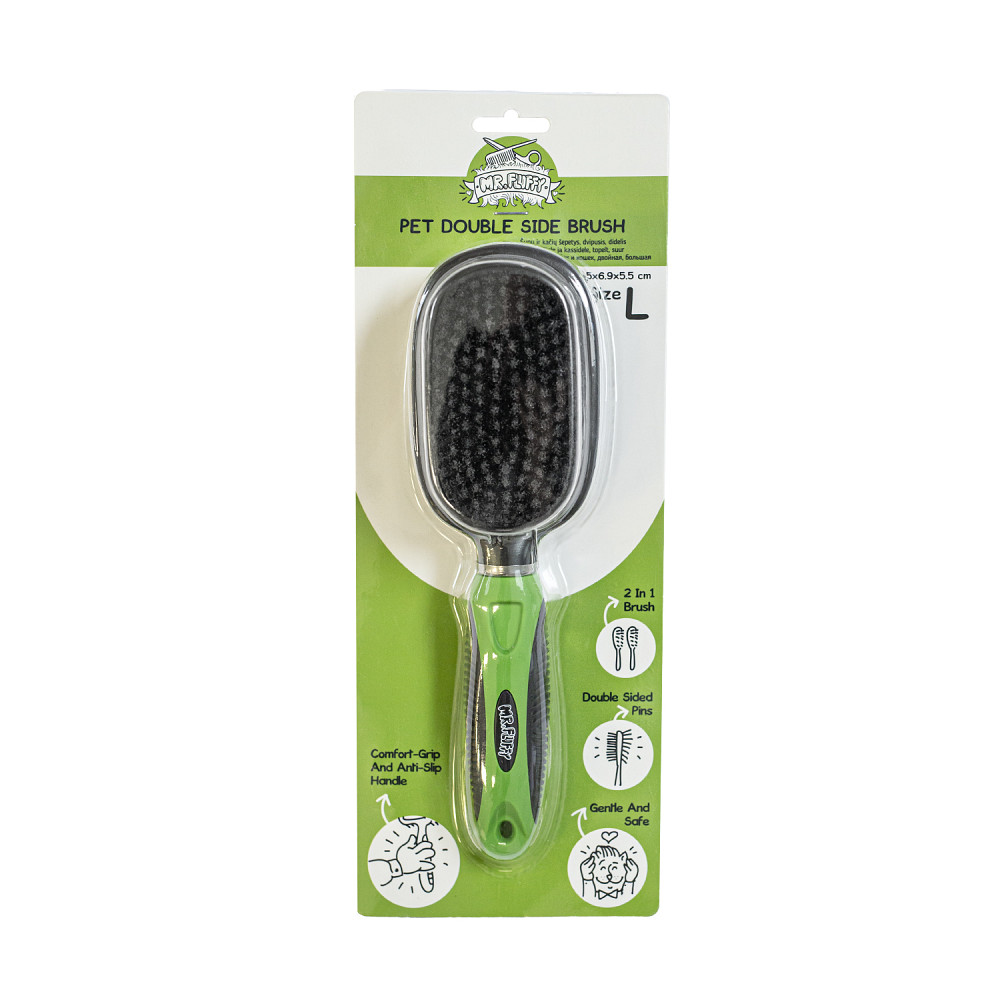 Двостороння щітка-гребінець для собак та котів Mr.Fluffy Pet double-side brush, large Київ - фото 1