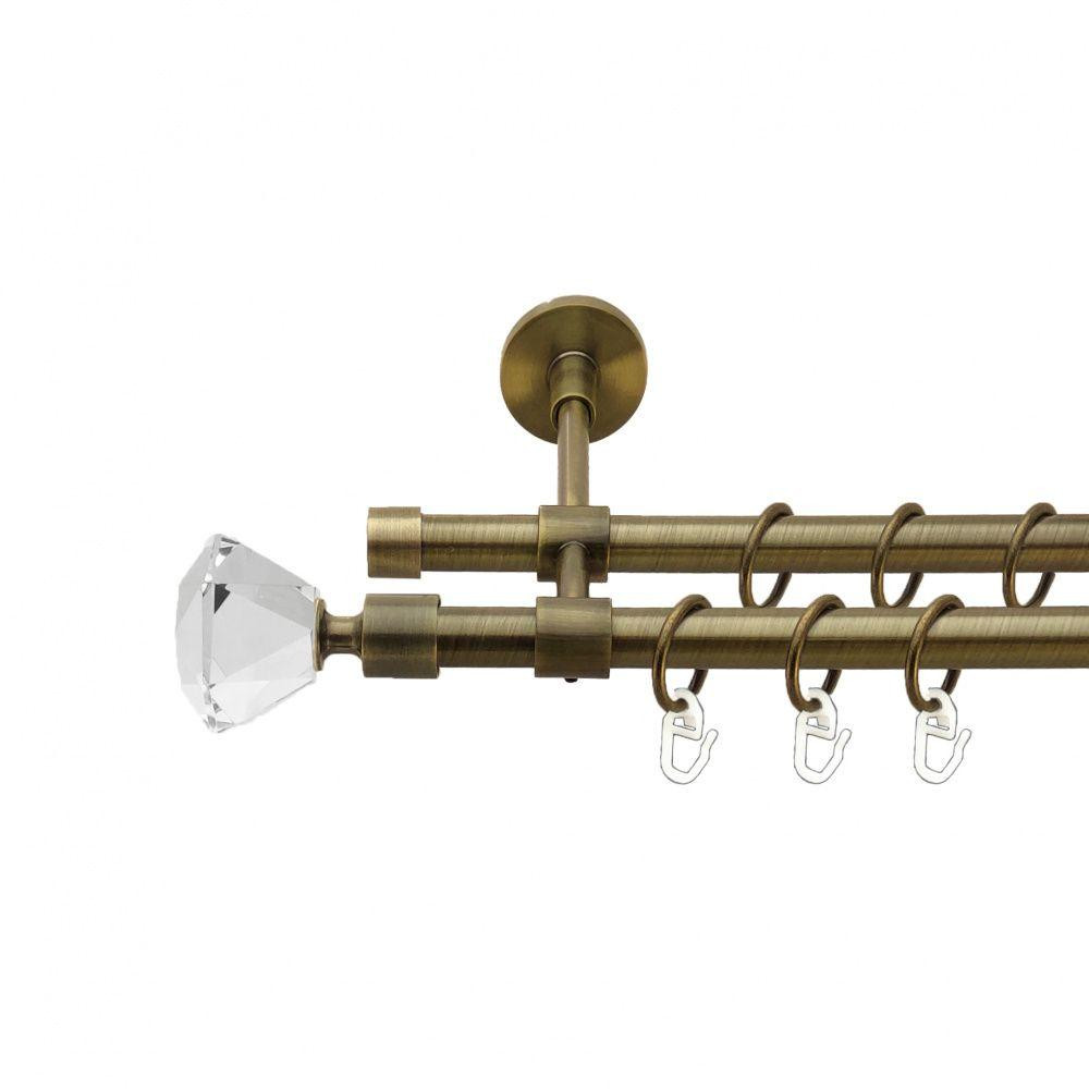 Карниз Orvit Спектралія металевий дворядний закритий гладка труба кільце металеве Антик 16\16 мм 160 см (7329475) Львів - фото 1