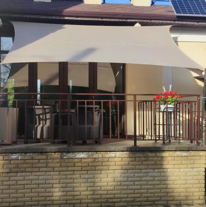 Тент навіс затіняючий водонепроникний прямокутний 4х5м Оксфорд (Сірий) Вінниця - фото 6