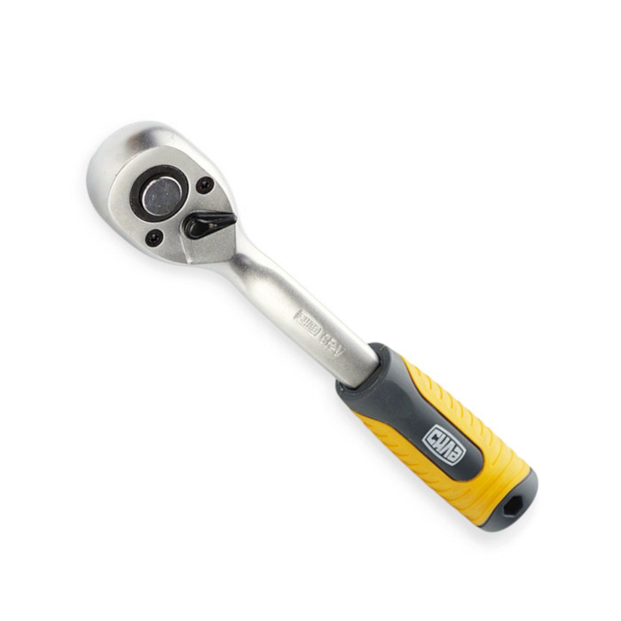 Тріска з квадратом 1/2" 72 зуба 250 мм CrV вигнута ручка Мукачево - фото 1