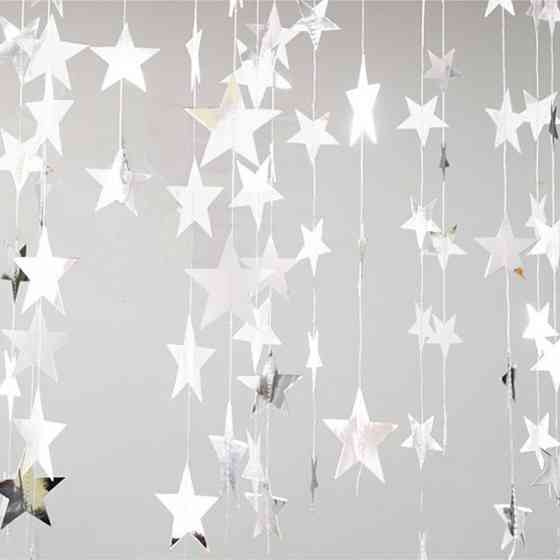 Гірлянда Зірочки для свята 4 м на 10 см сріблястий Київ