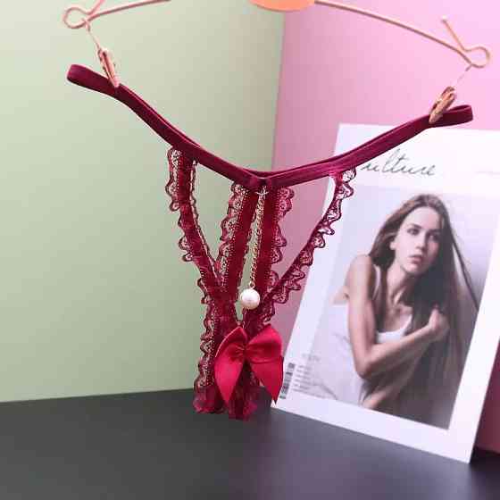 Трусики с вырезом универсальный бордовый Киев