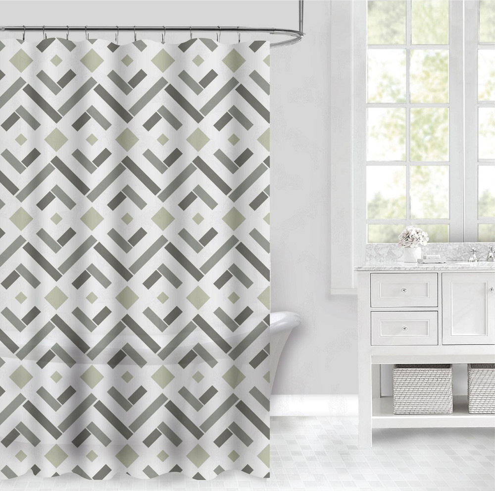 Шторка для ванной и душа 180x180 см водонепроницаемая,штора для душевой и ванной комнаты с крючками, белая Каменец-Подольский - изображение 1