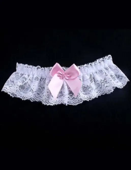 Белые подвязки Star Night с розовым бантом (без коробки) Sex Aura Киев - изображение 3