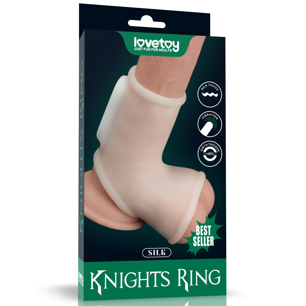 Насадка на член - Vibrating Silk Knights Ring With Scrotum Sleeve White Sex Aura Киев - изображение 1