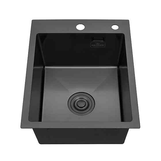 Кухонная мойка Kroner KRP PVD Schwarze - 4050HM (3,0/1,0 мм) графит Киев