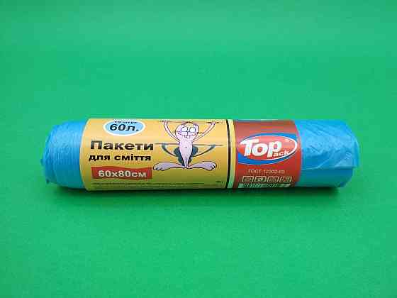 Сміттєвий пакет 60літрів (10 шт. LD) із вухами (1 рул) Харків