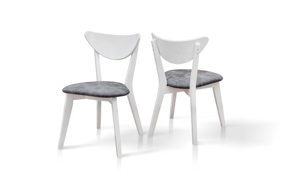 Стілець Лукас м'який, білий/сіра тканина Киев - изображение 2