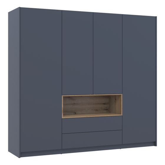 Шкаф для одежды с нишей Doros Дэйл 206х52х220 см Графит/Дуб евок (DRS-011283) Днепр