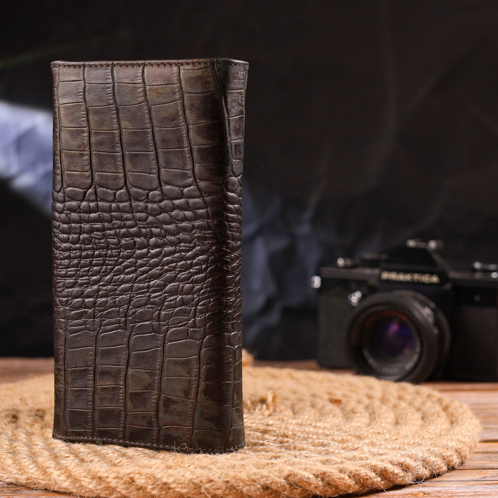 Интересный женский кошелек с монетницей из натуральной фактурной кожи CANPELLINI 21530 Разноцветный Киев - изображение 9