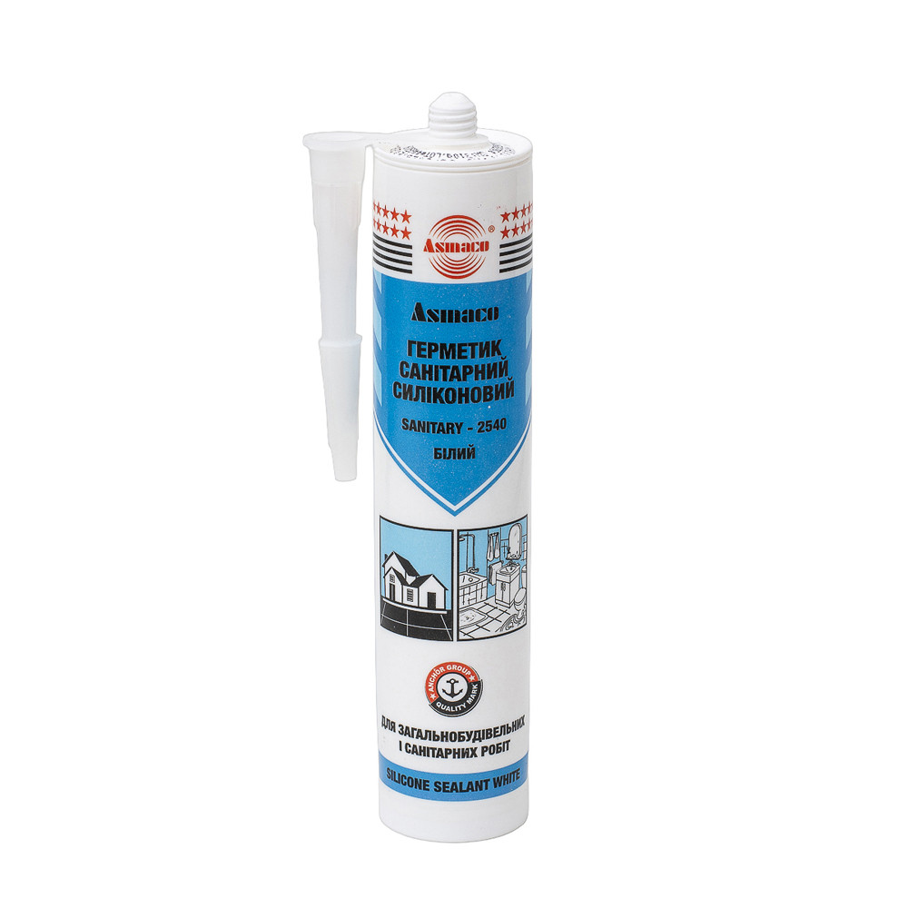 Asmaco Герметик силиконовый санитарный белый 280мл (310г) ОАЭ ASMACO (2732221) Коломыя - изображение 2