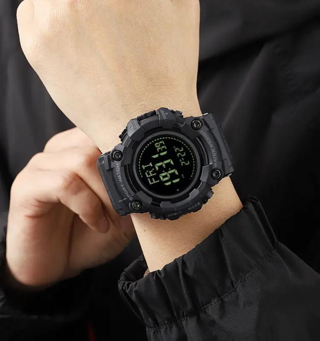 Чоловічий спортивний годинник Skmei 2037 з компасом (Чорний) Вінниця - фото 7