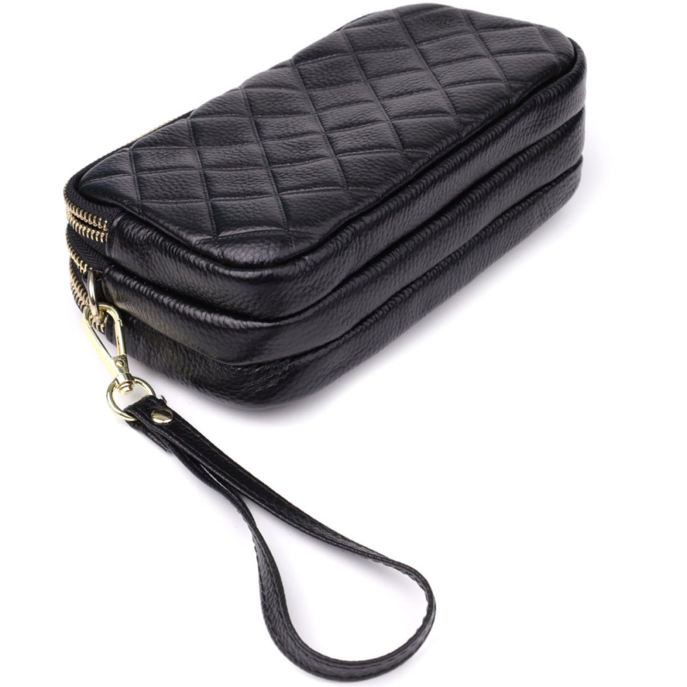 Сумка из натуральной кожи с тремя отделениями для женщин Vintage 22890 Черный Киев - изображение 6