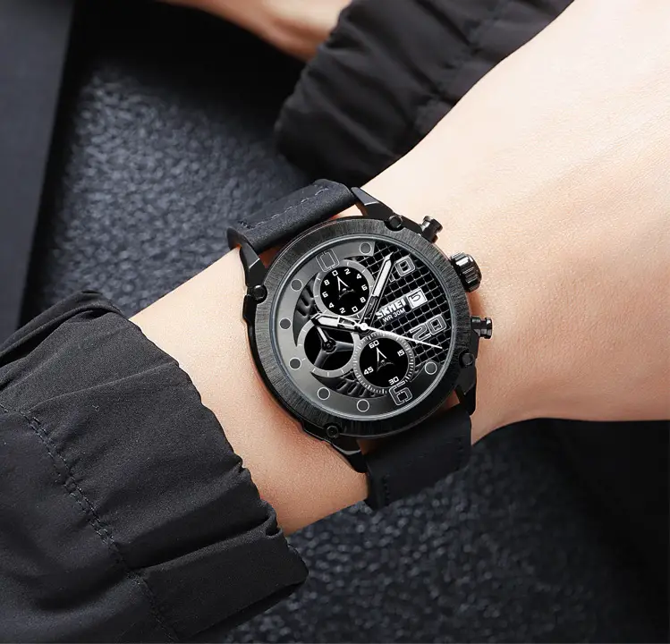 Класичний чоловічий годинник Skmei 2051 (Чорний) Київ - фото 4