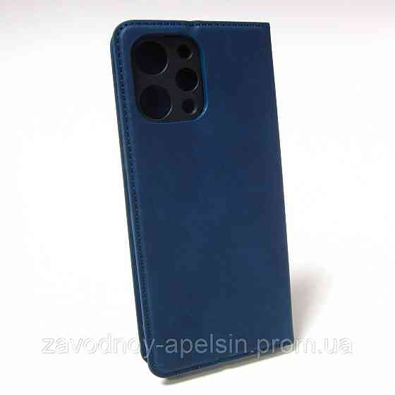 Чехол книжка Xiaomi Redmi 12 Кожаный (синий) Одесса