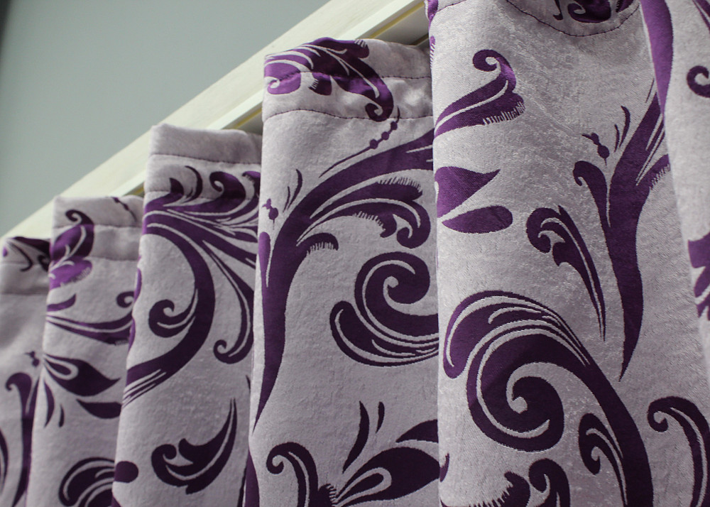 Кухонні штори VR-Textil № 073к з ламбрекеном і підхватами бузковий з фіолетовим 250х170 см (52-0955) Київ - фото 4