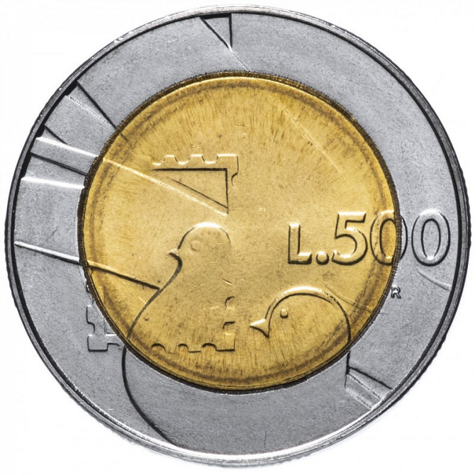 Монета 500 літрів. 1990 рік, Сан-Маріно.UNC Полтава - фото 1