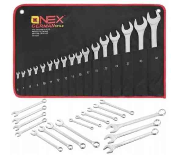 Набор рожковых комбинированных ключей OX-3223 с резиновыми вставками, 17 шт, 6–32 мм, Cr-V сталь в футляре Одесса