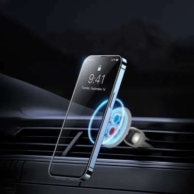 Универсальный автодержатель Baseus Magnetic (на решетку) creamy-white (SUCC000102) Винница - изображение 10