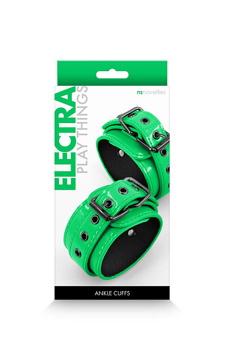 Фіксатори на ноги NS Novelties Electra Play Things Wrist Cuffs, зелений неон Sex Aura Київ - фото 2