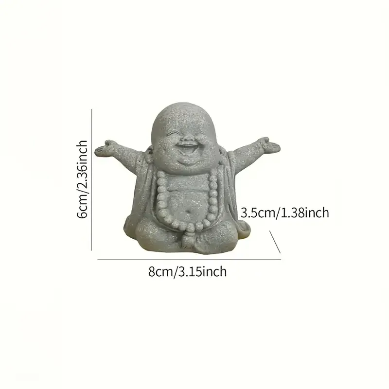 Кам’яна міні-статуетка Будда 6×8×3,5 см — усміхнений, символ радості та достатку, колекційний подарунок Київ - фото 4