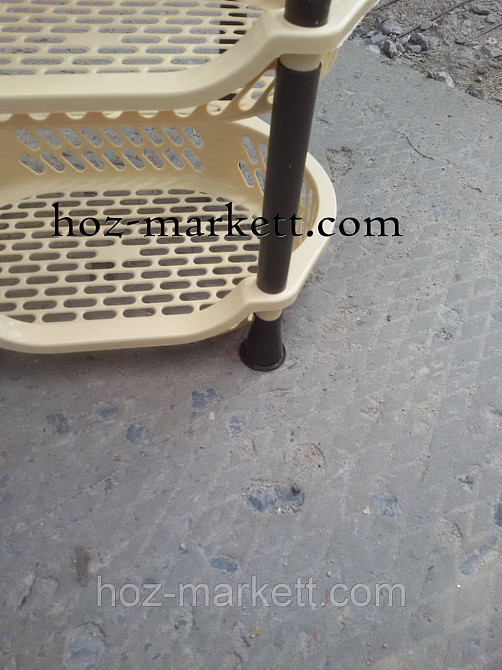 Полиця етажерка пластикова для ванної та кухні (бежева) Харків - фото 5