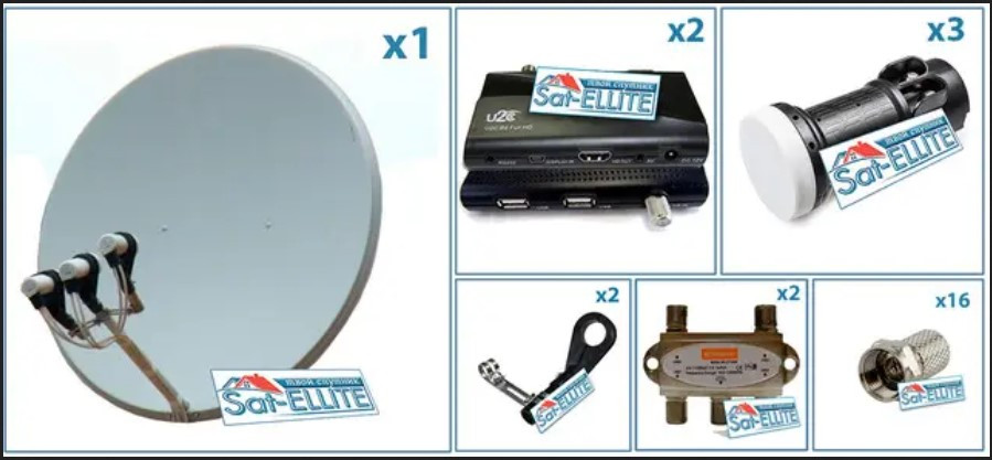 Базовый комплект для 2-х ТВ на 3 спутника - для самостоятельной установки Вінниця - фото 7