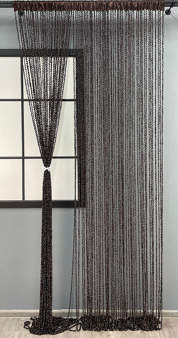 Шторы-нити спираль с люрексом Венге 300х300см 1 шт (61-070) Киев - изображение 2