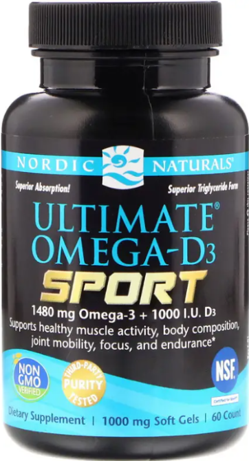Омега 3 + Д3 Nordic Naturals Omega-D3 sport 60 капс Київ - фото 1