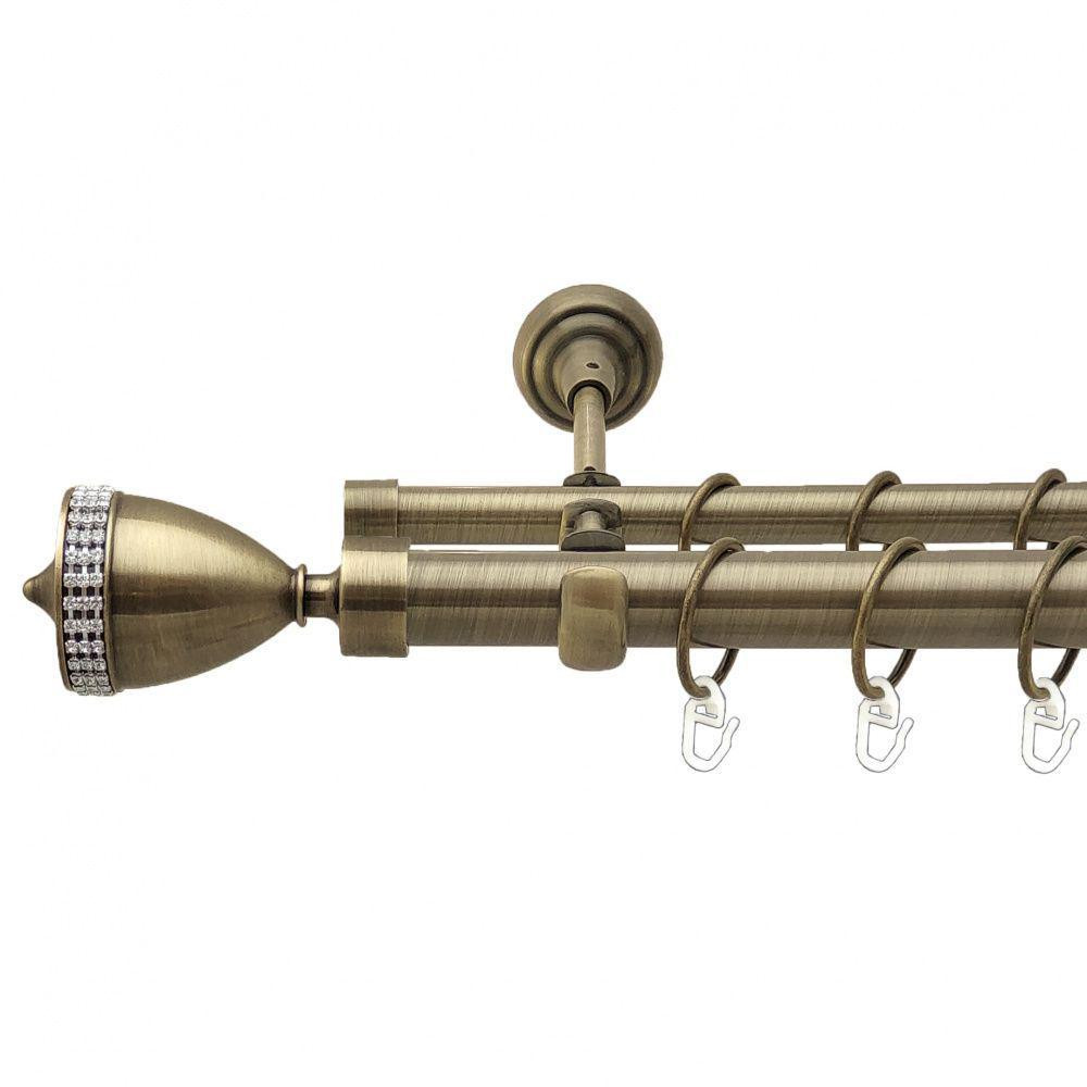 Карниз Orvit Етернія металевий дворядний відкритий гладка труба кільце металеве Антик 25\16 мм 240 см Львов - изображение 1