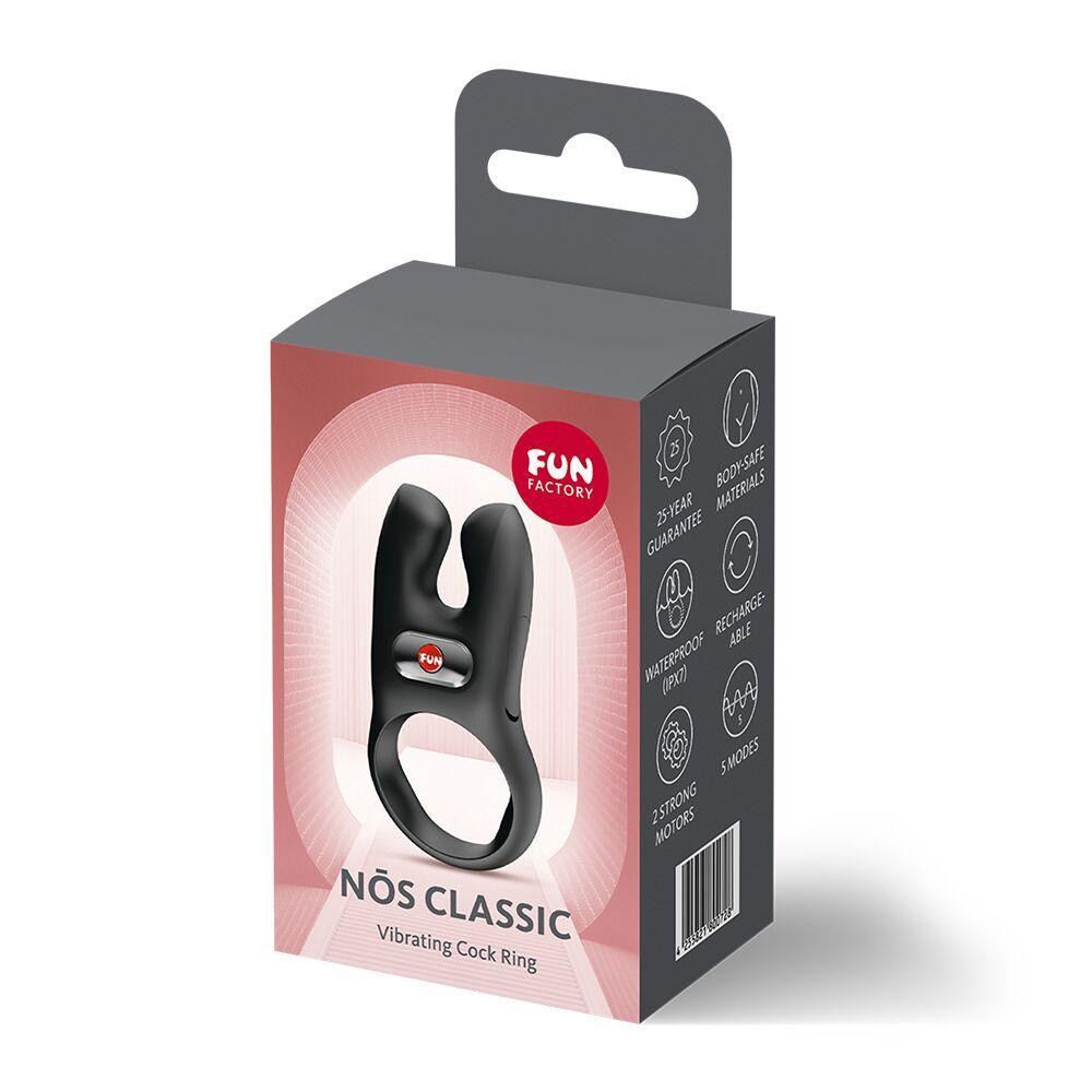 Ерекційне віброкільце з подвійною стимуляцією клітора Fun Factory NŌS CLASSIC Black, 2 мотори Sex Aura Київ - фото 8