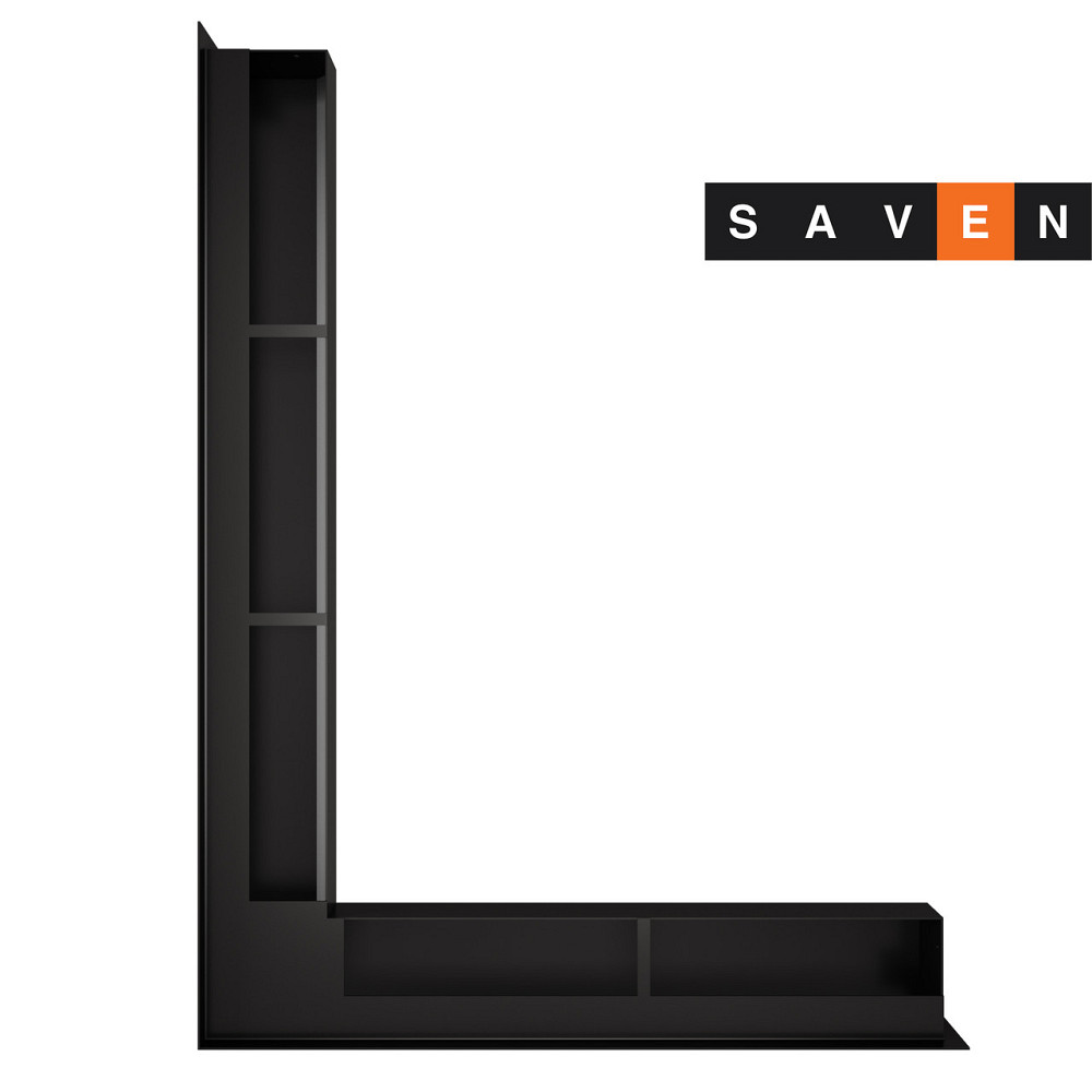 Вентиляційна решітка для каміна кутова ліва SAVEN Loft Angle 90х600х800 чорна Львів - фото 3