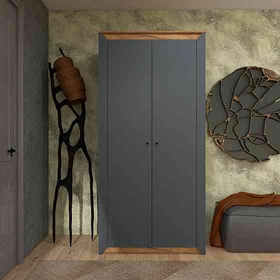 Шкаф двухдверный Эверест Нордик-990 Графит + Дуб крафт золотой (DTM-5536) Днепр