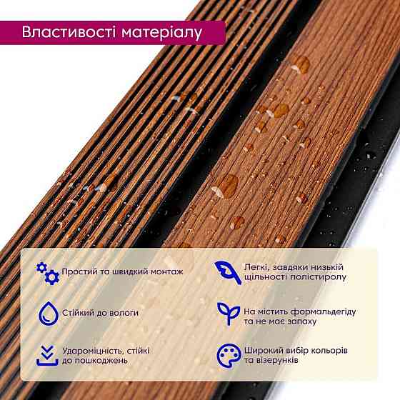 Рейка декоративная PS 2900х120х12мм Теплый каштан SW-00001753 Днепр