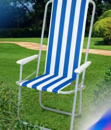 Стул STD-03 полосатый, складной, металл+ткань В760*Ш500*Д510мм Коломия