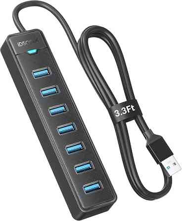 USB-хаб iDsonix 7-в-1 USB 3.0 (5Gbps) з довгим кабелем 1м Луцьк