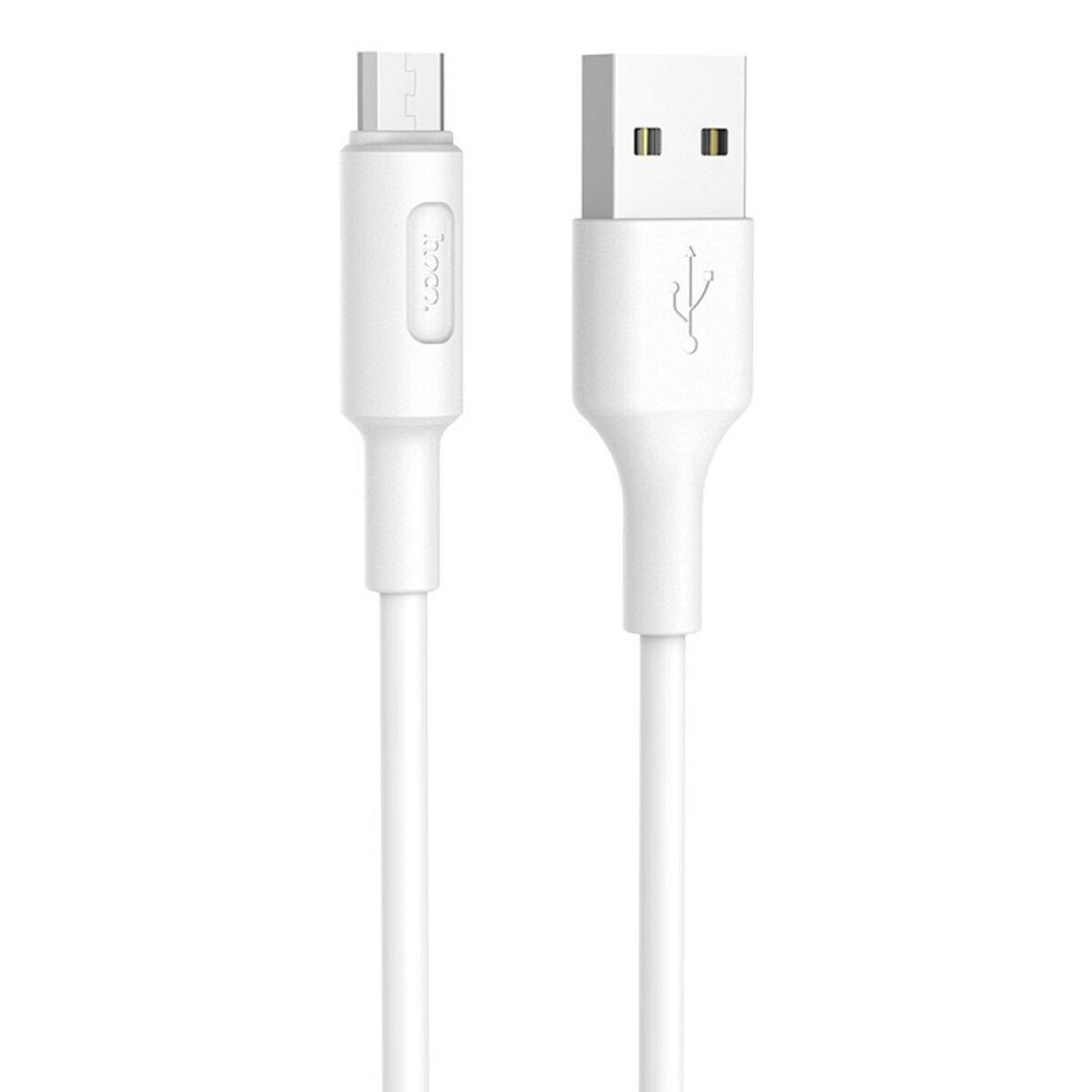 Кабель HOCO X25 USB - Micro 2A, 1m, PVC, PVC конектори, колір білий 6957531080138 Одеса - фото 1